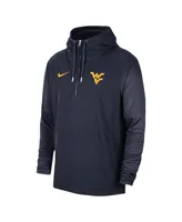 Men's Nike Navy West Virginia Mountaineers 2023 Coach Half-Zip Hooded Jacket