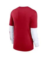 Men's Nike Heather Red Tampa Bay Buccaneers Slub Fashion Long Sleeve T-shirt