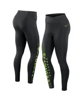 Women's Nike Black Seattle Seahawks Yard Line Crossover Leggings