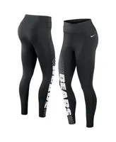 Women's Nike Black Chicago Bears Yard Line Crossover Leggings