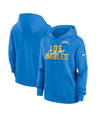 Women's Nike Powder Blue Los Angeles Chargers Wordmark Club Fleece Pullover Hoodie