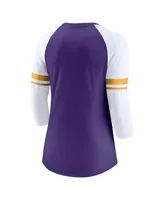 Women's Nike Purple Minnesota Vikings Fashion 3/4-Sleeve Raglan T-shirt