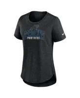 Women's Nike Heather Black Carolina Panthers Fashion Tri-Blend T-shirt