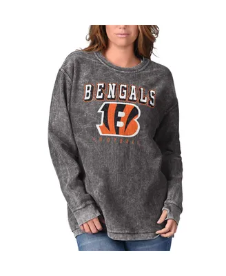 Women's G-iii 4Her by Carl Banks Black Cincinnati Bengals Comfy Cord Pullover Sweatshirt