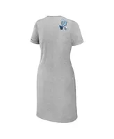 Women's Wear by Erin Andrews Heather Gray Tampa Bay Rays Knotted T-shirt Dress