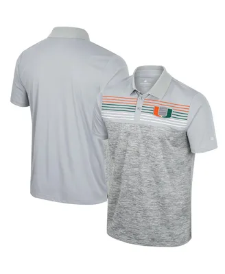 Men's Colosseum Gray Miami Hurricanes Cybernetic Polo Shirt