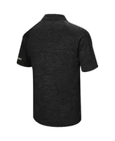 Men's Colosseum Black Vanderbilt Commodores Down Swing Raglan Polo Shirt