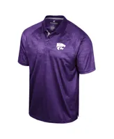 Men's Colosseum Purple Kansas State Wildcats Honeycomb Raglan Polo Shirt