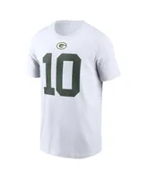 Men's Nike Jordan Love White Green Bay Packers Player Name and Number T-shirt