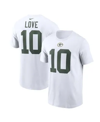 Men's Nike Jordan Love White Green Bay Packers Player Name and Number T-shirt