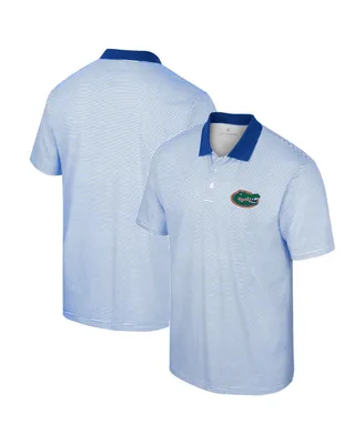Men's Colosseum White, Royal Florida Gators Print Stripe Polo Shirt