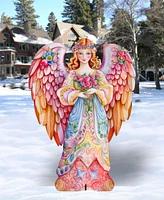 Designocracy Floral Angel 32" Outdoor Christmas Free Standing Garden Decor G. DeBrekht