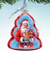 Designocracy Santa's Gift Keepsake Holiday Mercury Glass Ornaments G. DeBrekht