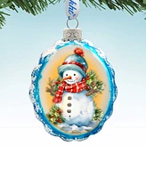 Designocracy Snowman's Gift Keepsake Mercury Christmas Glass Ornaments G. DeBrekht