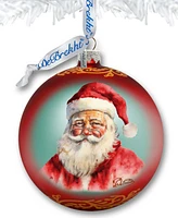 Designocracy Captivating Smile of Santa Ball Mercury Christmas Glass Ornaments G. DeBrekht