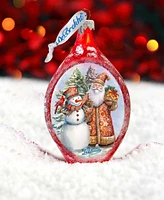 Designocracy Winter Friends Drop Mercury Christmas Glass Ornaments G. DeBrekht