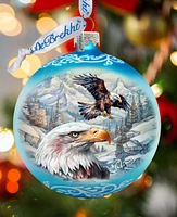 Designocracy The Land of the Free-American Eagle Ball Christmas Glass Ornaments G. DeBrekht