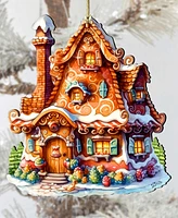 Designocracy Magic House Christmas Wooden Ornaments Holiday Decor G. DeBrekht