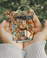 Designocracy Carousel Giraffe Christmas Wooden Ornaments Holiday Decor G. DeBrekht