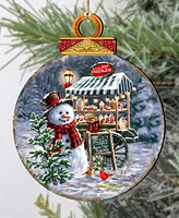 Designocracy Hot Chocolate Stand - Frosty Fun Christmas Wooden Ornaments D. Gelsinger