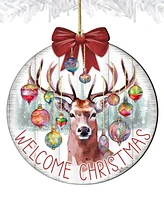 Designocracy Welcome Christmas Wooden Ornaments Holiday Decor G. DeBrekht