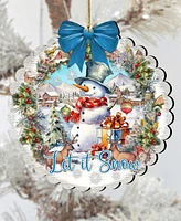 Designocracy Let it Snow Christmas Wooden Ornaments Holiday Decor G. DeBrekht