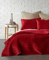 Levtex Red Velvet Quilted Diamond 2-Pc. Sham Set, European