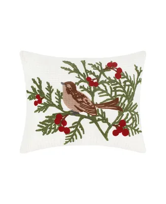 Levtex Winterberry Forest Embroidered Decorative Pillow, 14" x 18"