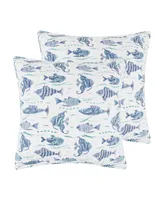 Levtex Laida Beach Whimsical Fish 2-Pc. Sham Set, European