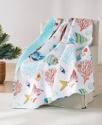 Levtex Barrier Reef Embroidered Quilted Throw, 50" x 60"