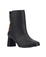 Fashion To Figure Women's Maire Bootie with chain- Wide width