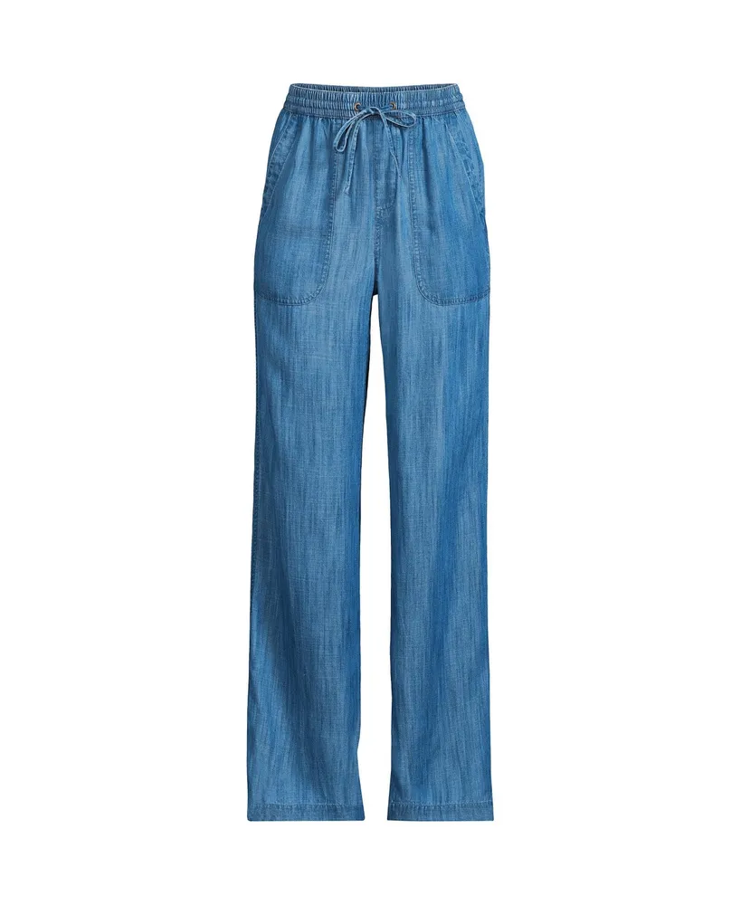 Lands' End Petite Tencel Fiber High Rise Wide Leg Pants