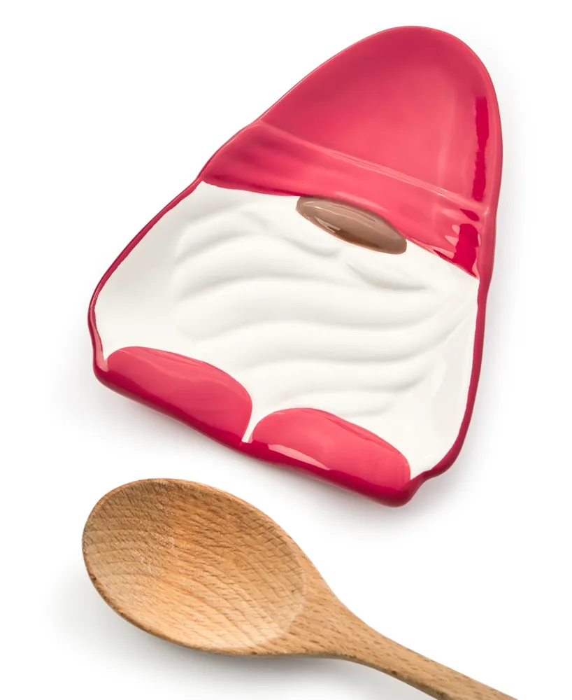 Gnome Kitchen Decor Gnome Spoon Rest Kitchen Towel and Bamboo Spoon Set  Gnome Kitchen Accessories