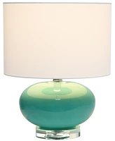 All The Rages 15.25" Modern Overload Glass Bedside Table Lamp with White Fabric Shade