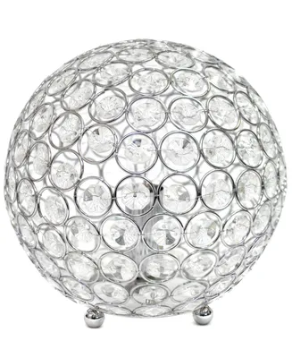 Lalia Home Elipse 8" Metal Crystal Orb Table Lamp
