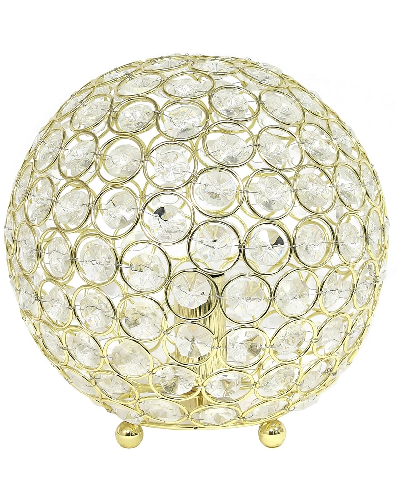 Lalia Home Elipse 8" Metal Crystal Orb Table Lamp