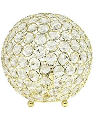 Lalia Home Elipse 8" Metal Crystal Orb Table Lamp