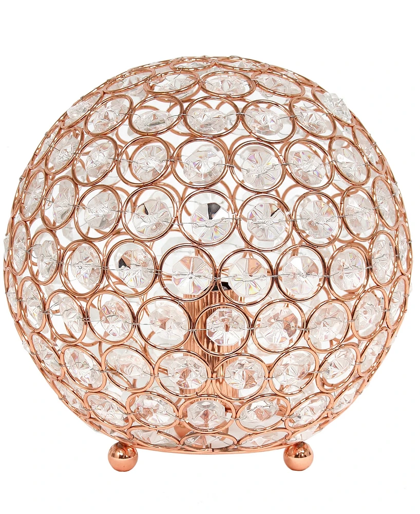 Lalia Home Elipse 8" Metal Crystal Orb Table Lamp