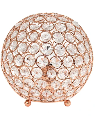 Lalia Home Elipse 8" Metal Crystal Orb Table Lamp