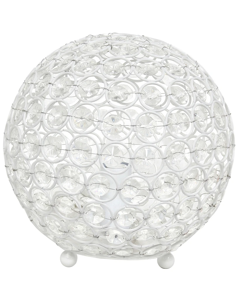 Lalia Home Elipse 8" Metal Crystal Orb Table Lamp