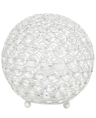 Lalia Home Elipse 8" Metal Crystal Orb Table Lamp