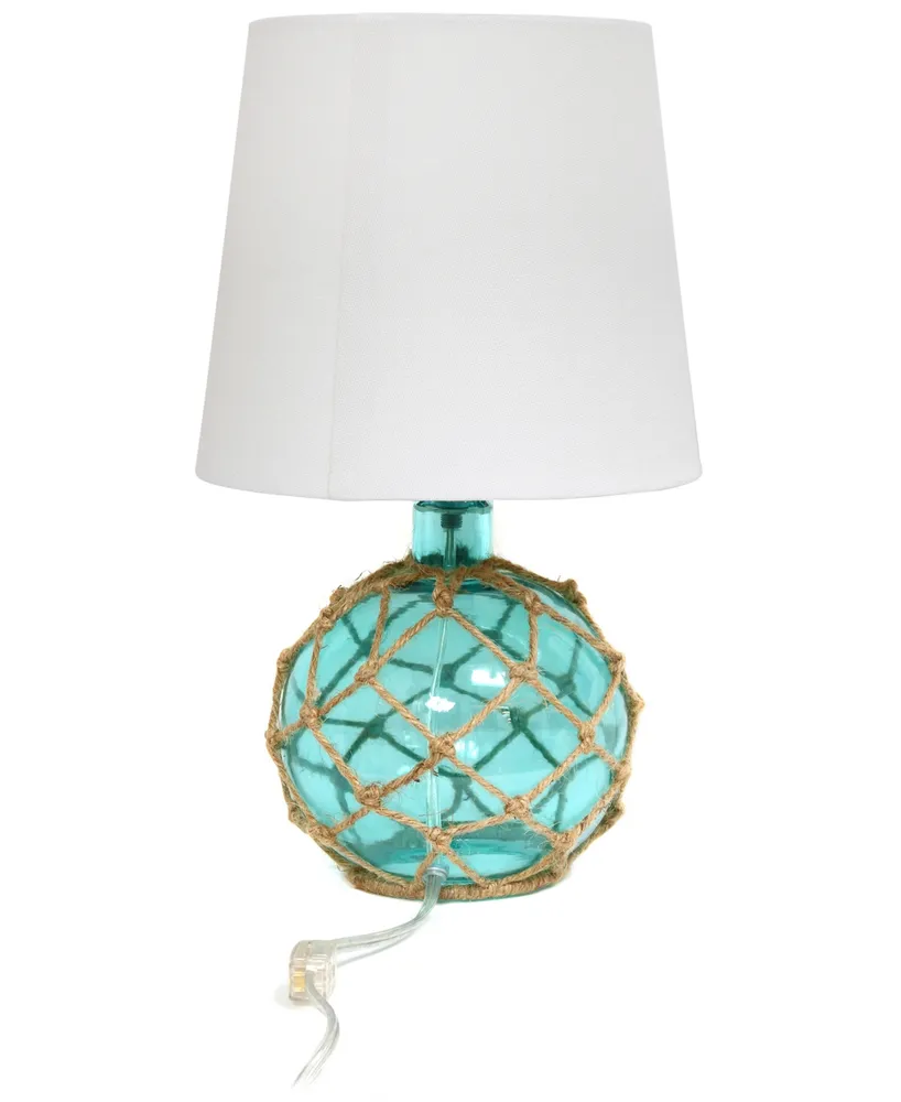 Lalia Home Maritime 14.75" Colored Glass Rope Table Lamp