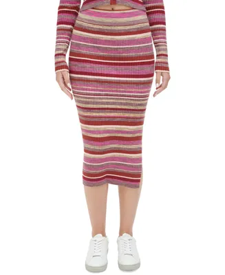 Calvin Klein Jeans Women's Spacedye Stripe Midi Skirt