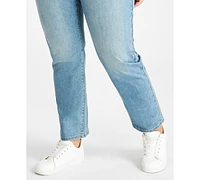 Style & Co Plus Size High-Rise Straight-Leg Jeans, Created for Macy's