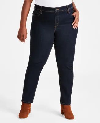 Style & Co Plus Size High-Rise Straight-Leg Jeans, Created for Macy's