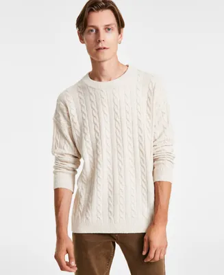 And Now This Men's Regular-Fit Cable-Knit Crewneck Sweater, Created for Macy's