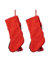 Glitzhome 2 Pack 19" L Hooked Stocking, 3D Penguin