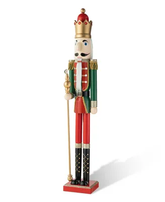 Glitzhome 42" H Wooden Christmas King Nutcracker