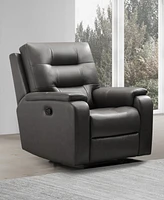 Abbyson Living Waylen 36.3" Top-Grain Leather Manual Recliner