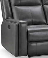 Abbyson Living Rhodes 60" Top-Grain Leather Manual Reclining Loveseat